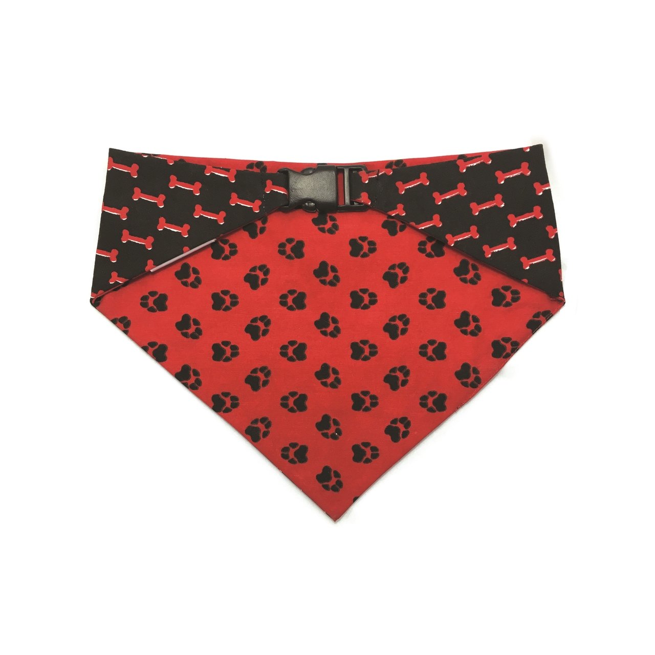 Red & Black Reversible Dog Bandana