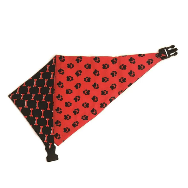 Red & Black Reversible Dog Bandana - Gifts for You 'n Me