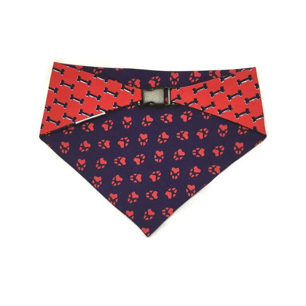 Blue & Red Reversible Dog Bandana - Gifts for You 'n Me