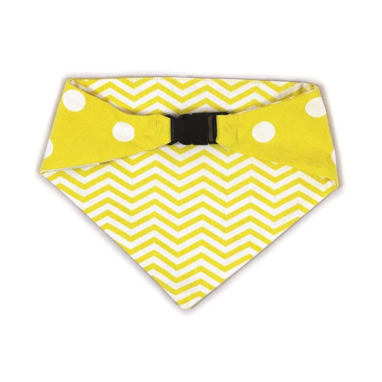 Yellow Chevron Reversible Dog Bandana - Gifts for You 'n Me