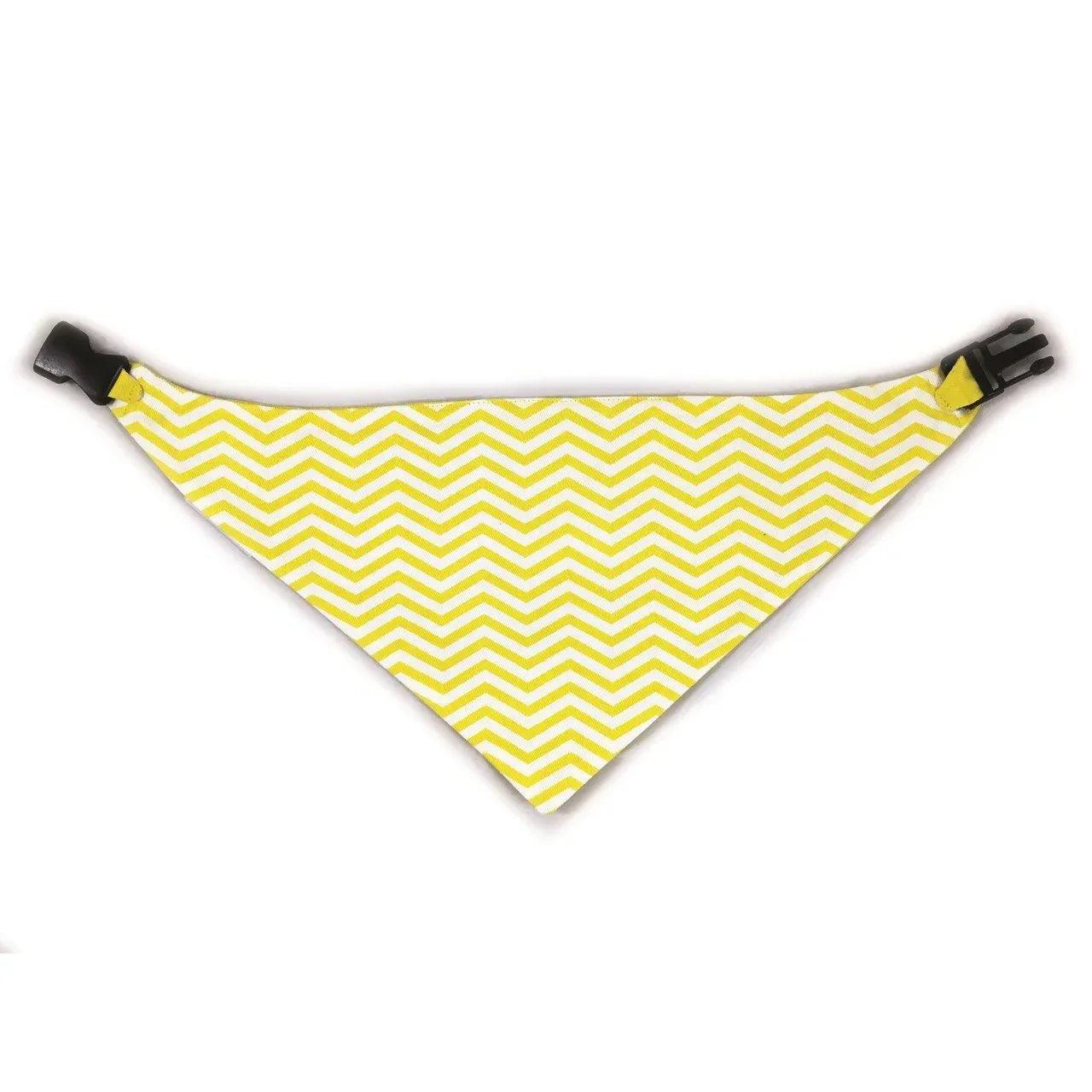 Yellow Chevron Reversible Dog Bandana - Gifts for You 'n Me