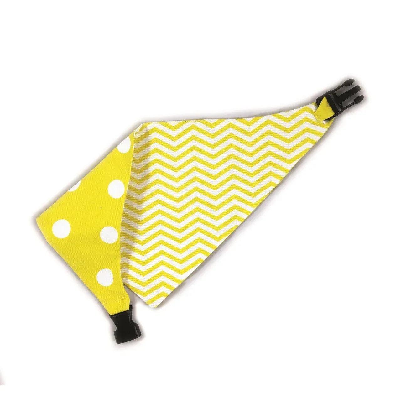 Yellow Chevron Reversible Dog Bandana - Gifts for You 'n Me