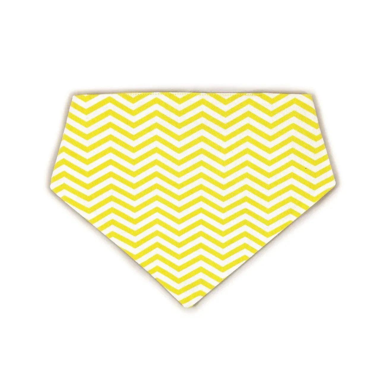Yellow Chevron Reversible Dog Bandana - Gifts for You 'n Me