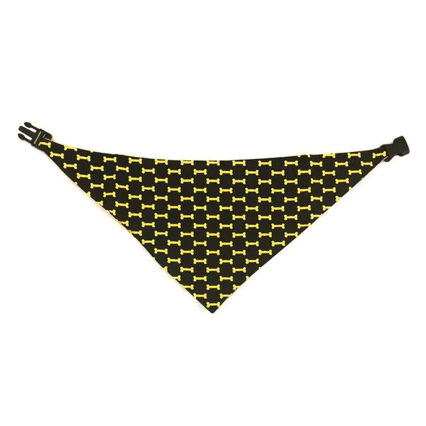Mustard Yellow & Black Reversible Dog Bandana - Gifts for You 'n Me