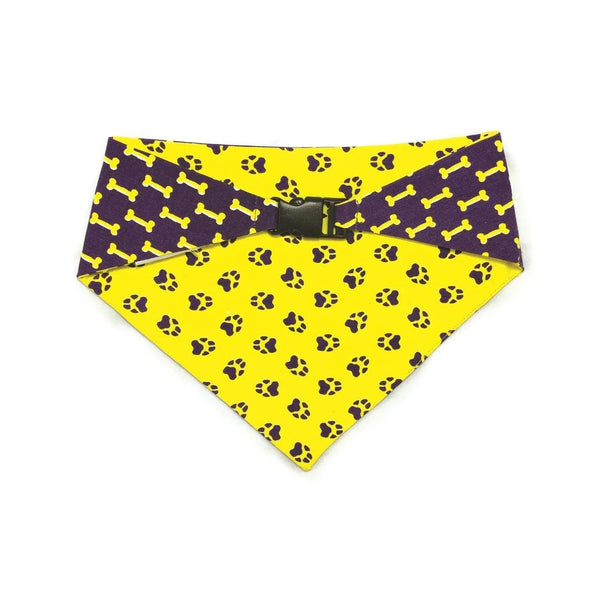 Yellow & Purple Reversible Dog Bandana - Gifts for You 'n Me