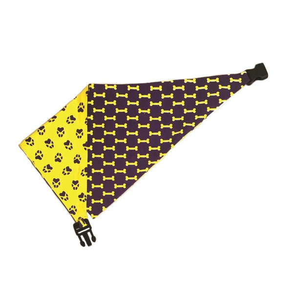 Yellow & Purple Reversible Dog Bandana - Gifts for You 'n Me