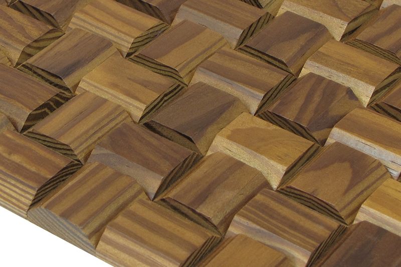 US Pine Pyramid Thermowood Mesh-mounted Mosaic Wall Tile - Livfloors Collection
