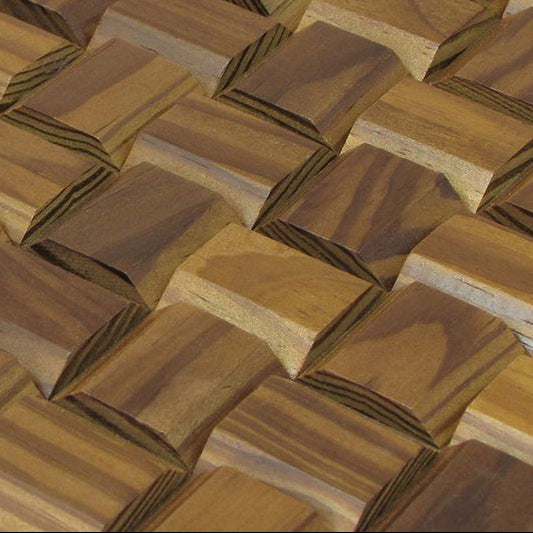 US Pine Pyramid Thermowood Mesh-mounted Mosaic Wall Tile - Livfloors Collection