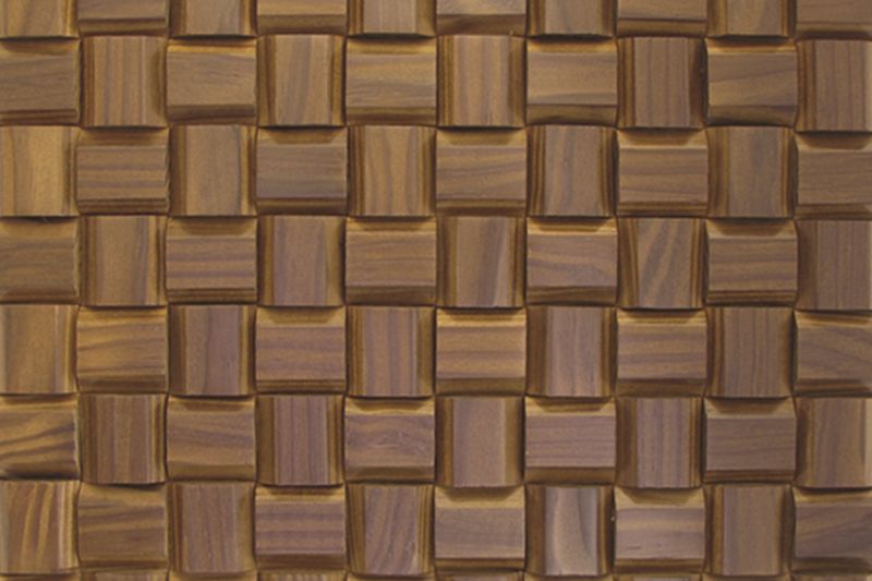 US Pine Pyramid Thermowood Mesh-mounted Mosaic Wall Tile - Livfloors Collection
