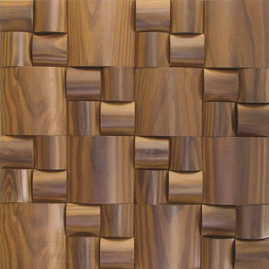 US Pine Pattern Straw Thermowood Mesh-mounted Mosaic Wall Tile - Livfloors Collection