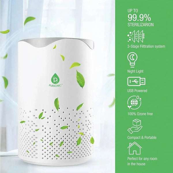 USB Powered True HEPA Air Purifier - Gifts for You 'n Me