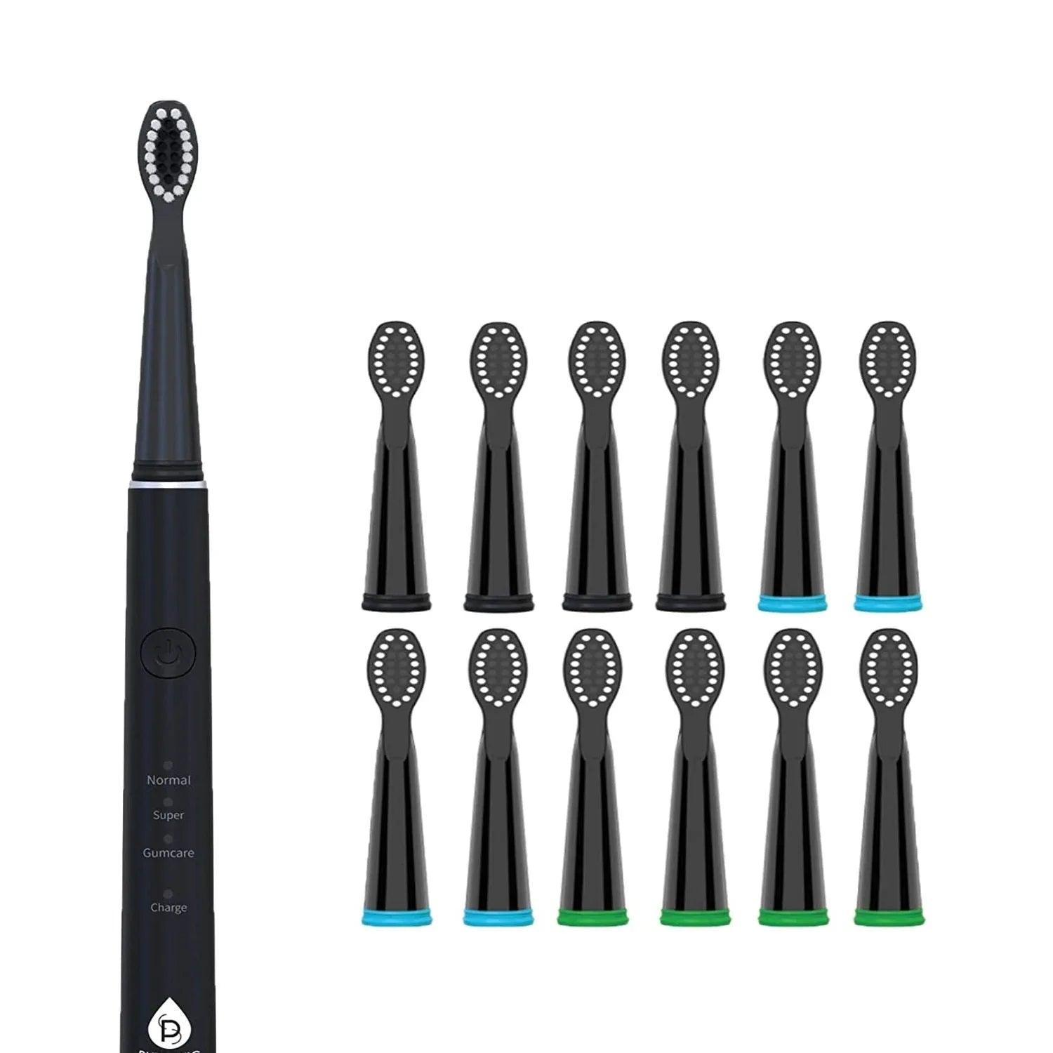 USB Rechargeable Sonic toothbrush with 12 Brush Heads - Gifts for You 'n Me