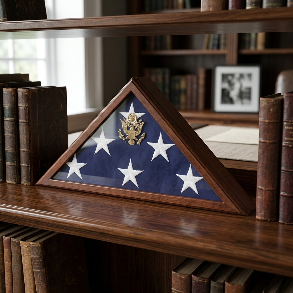 American Flag Display Case, Burial Display case for 5’ x 9 ½’ flag
