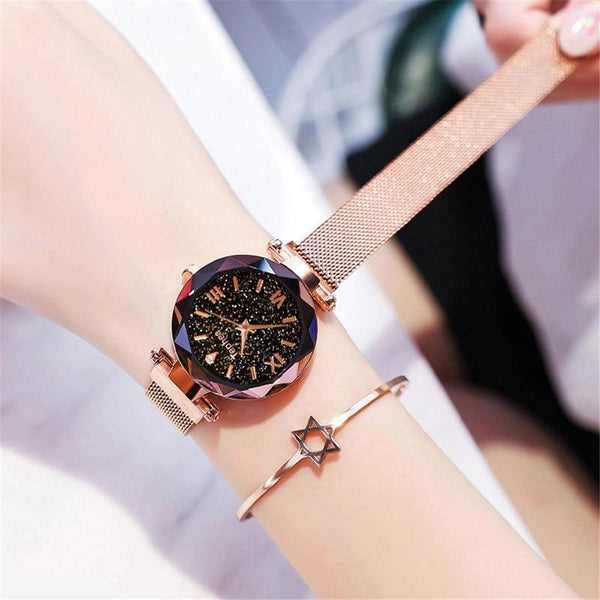 New STEVVEX Luxury Women Watches Magnetic Starry Sky  Quartz Wristwatch Fashion Ladies Style  Wrist Watch For Women and Girls