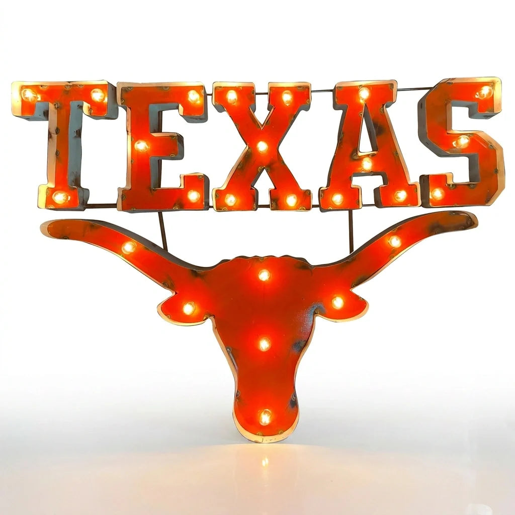 Texas Longhorns Lighted Metal Wall Decor
