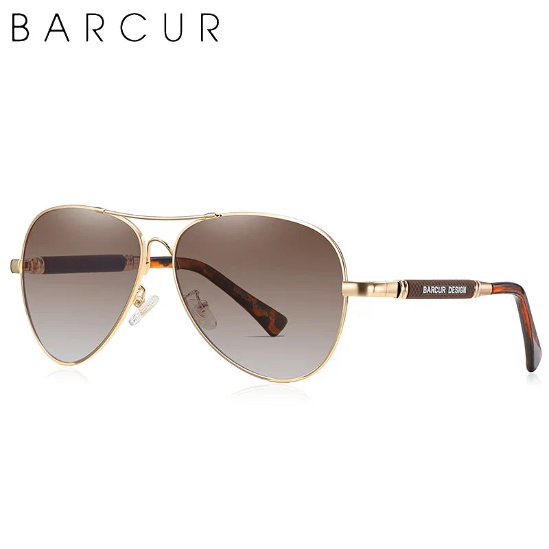 BARCUR Polarized Pilot Sunglasses for Men – Stylish Anti Blue Light UV400 Protection Gradient Mirror Lens Stainless Steel Trendy Frame – Fashion Aviator Sun Glasses for Men Ideal for Driving Travel Summer & Outdoor Activities
