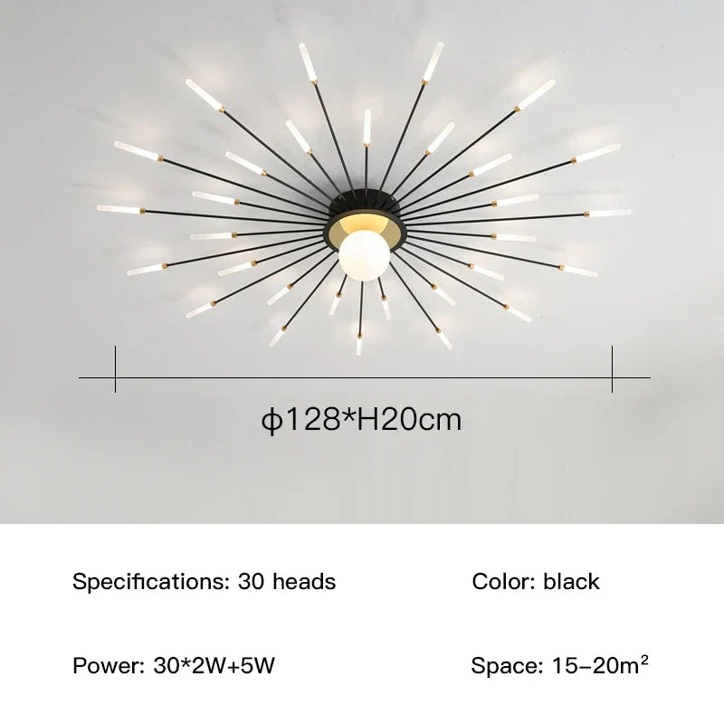 Black Fireworks Ceiling Light