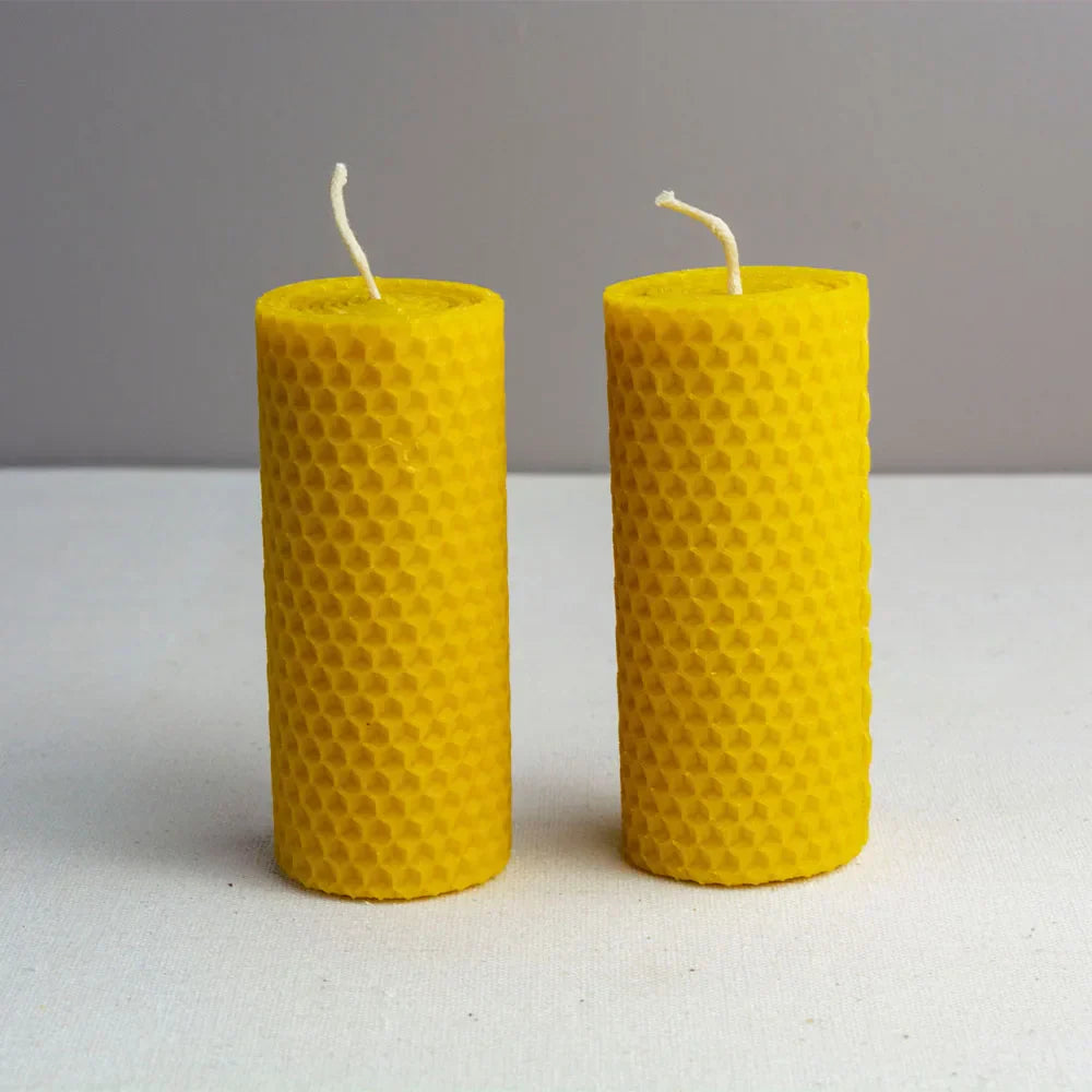 Handmade Natural Honey Rolled Beeswax Candles