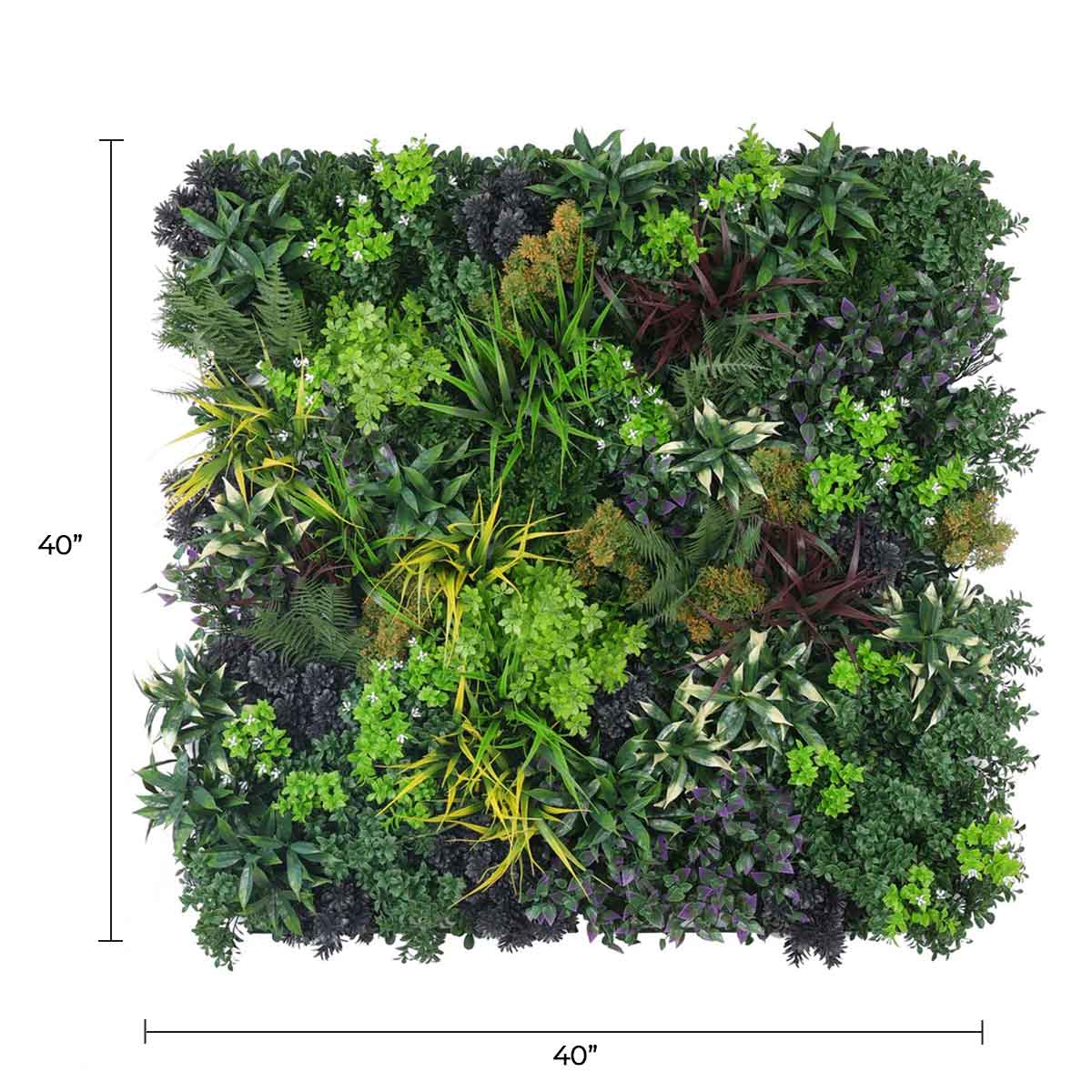 Floral Fusion Artificial Vertical Garden Green Wall Panel 40×40in 11 SQ FT – UV Resistant – Commercial Grade