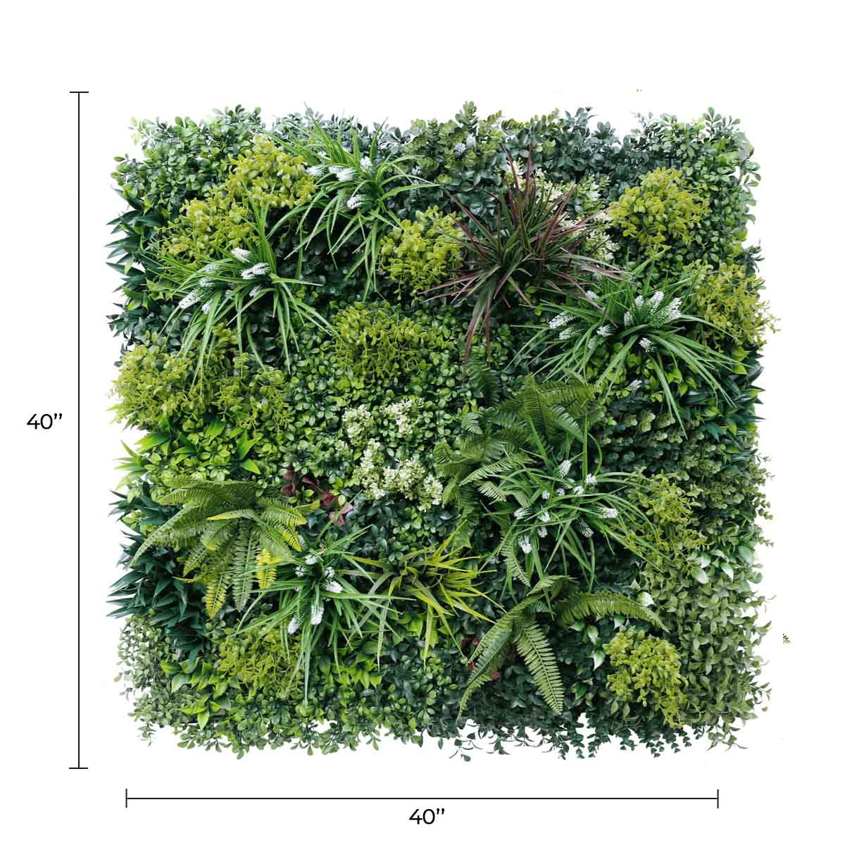 Lush Spring Artificial Vertical Garden Green Wall Panel 40×40in 11 SQ FT – UV Resistant – Commercial Grade
