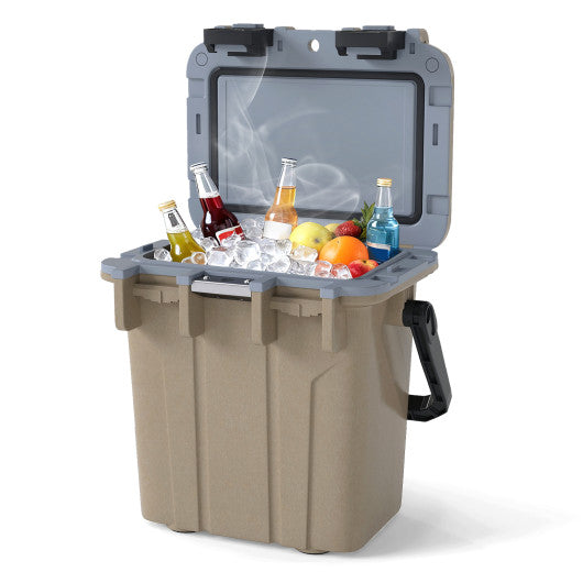 Ultra-Light Injection Molded Cooler 21 QT Hard Ice Chest-Coffee