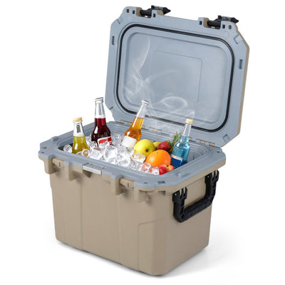 Ultra-Light Injection Molded Cooler 53 QT Hard Ice Chest-Coffee