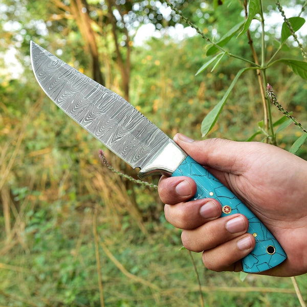 Custom Handmade Damascus Skinning Knife – 4.5