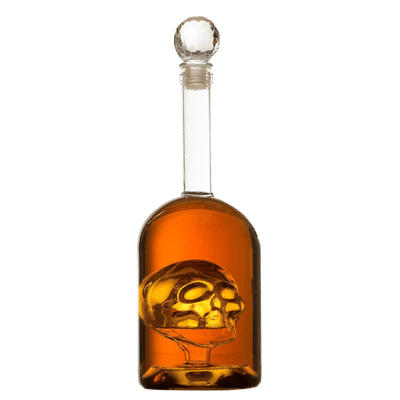 Skull Decanter in Bottler Skull Head by The Wine Savant 750ml, Skull Bottle Skull Face Enlarges with Whiskey, Tequila, Bourbon Scotch or Rum - Great Gift for Any Bar!
