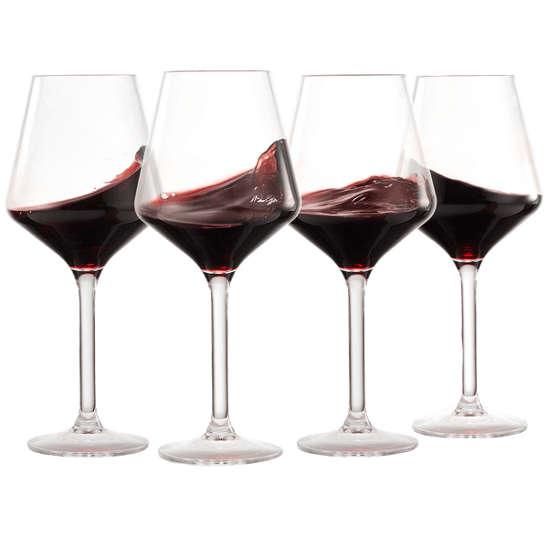 European Style Unbreakable Stemmed Crystal Wine Glasses, | Set of 4 | 100% US Tritan Drinkware, 18 oz Acrylic Dishwasher Safe Clear Color Shatterproof BPA-free plastic, Reusable, All Purpose Glassware
