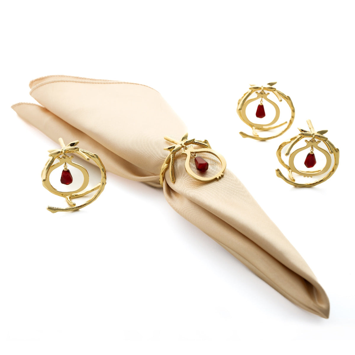 Pomegranate Seed Napkin Ring Set