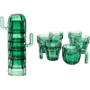 Cactus Stackable Glasses, Stacktus Gifts, Set of 6-10 oz Cactus Shape Glasses With Handles Green Glass Blown Figurines Plant Decorations for Parties 3.5