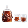 Transparent Creative Whiskey Decanter Set Bottle with 2 Wine Glasses 150ml for liquor, Bourbon, Scotch, Vodka, Father's Day Gift for Men Women