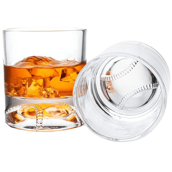 Baseball Whiskey Glass - 12oz Whiskey Glass by The Wine Savant - Perfect for Any Occasion, Baseball Lovers, Baseball Gifts, Baseball Themed Party, Baseball Birthday Gift Set (1)