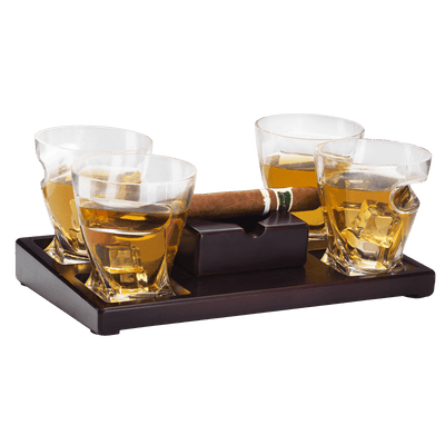 Cigar Holder Whiskey Glasses Set