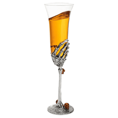 The Wine Savant Stemmed Single Skeleton Champagne Glasses Single Glass 7oz Skeleton Glasses 9