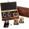 Luxurious Whiskey Stones & Glasses Gift Set - 2 XL Chilling Stainless Steel Whiskey Balls - 2x Crystal Whiskey Glasses, 2x Slate Stone Coasters, Freezer Pouch & Tongs - Set in Premium Pine Wood Box