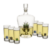 Tequila Decanter Tequila Glasses Set with Agave Decanter and 6 Agave Sipping Shot Glass, Perfect for Gifts for Tequila Lovers, 25 Ounce Bottle, 3 Ounce Tequila Party Decorations Cinco De Mayo (Agave)