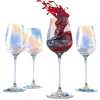Iridescent Luster Large Radiance Wine Glasses - White Pearl Whimsy and Nostalgia Large Red Wine or White Wine Glass In An Elegant Gift Box