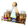 Diamond Iridescent Glass Diamond Decanter and Glasses Set, The Wine Savant Rainbow Iridescent Comes With A Diamond Decanter 4 Whiskey/Wine Diamond Glasses, 1 Tray and a Perfect Box