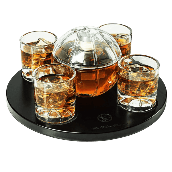Basketball Decanter Set, Whiskey Scotch or Bourbon Decanter Perfect for Basketball Enthusiasts by The Wine Savant
