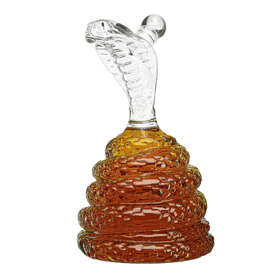 King Cobra Snake Whiskey Snake Whiskey & Wine Decanter King Cobra Snakes Liquor Decanters - Snake Bottle 500ml - The Wine Savant Snake glass decanter, Coiled Snake Holder Ornament Home Decoration - Hold Any Liquod