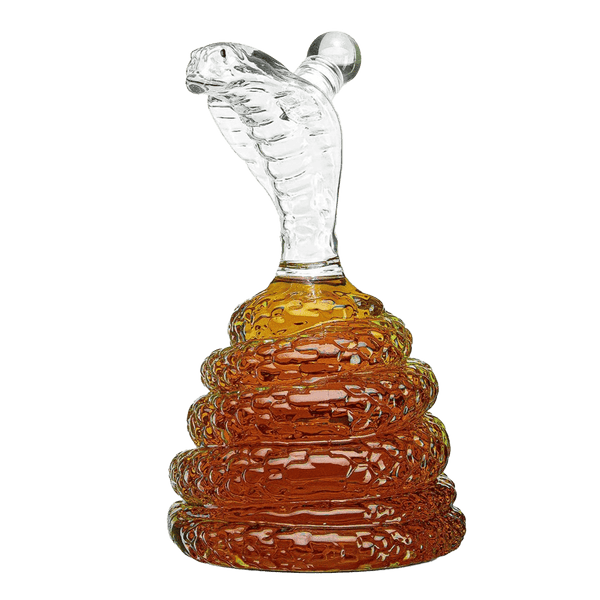 King Cobra Snake Whiskey Snake Whiskey & Wine Decanter King Cobra Snakes Liquor Decanters - Snake Bottle 500ml - The Wine Savant Snake glass decanter, Coiled Snake Holder Ornament Home Decoration - Hold Any Liquod