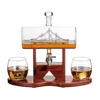 Whiskey Decanter Set, Liquor Dispenser for Home Bar, Crystal Glass - 1250ml Ship & 2 Whiskey Glasses Beautiful Stand Fathers Day, Gift for Dad, Husband or Boyfriend - The Wine Savant 100% Lead-Free