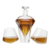 The Wine Savant Diamond Whiskey Decanter l With 2 Diamond Glasses Decanter Set, Diamond Wine Glass Holding Base With 2 Diamond Glasses Liquor, Scotch, Rum, Bourbon, Vodka, Tequila