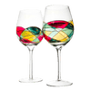 The Wine Savant Artisanal Hand Painted Renaissance Romantic Stain-glassed Windows Wine Glasses Set of 2 - Gift Idea for Her, Him, Birthday, Housewarming - Extra Large Goblets 29OZ (Stemmed)