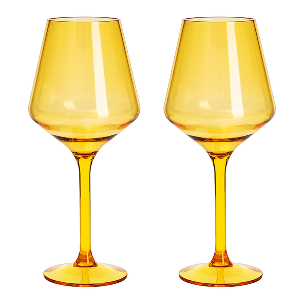 Floating Wine Glasses for Pool - Set of 2-15 OZ Shatterproof Poolside Wine Glasses, Tritan Plastic Reusable Stemware, Beach Outdoor Cocktail, Wine, Champagne, Water Glassware - Spring Summer (Green)