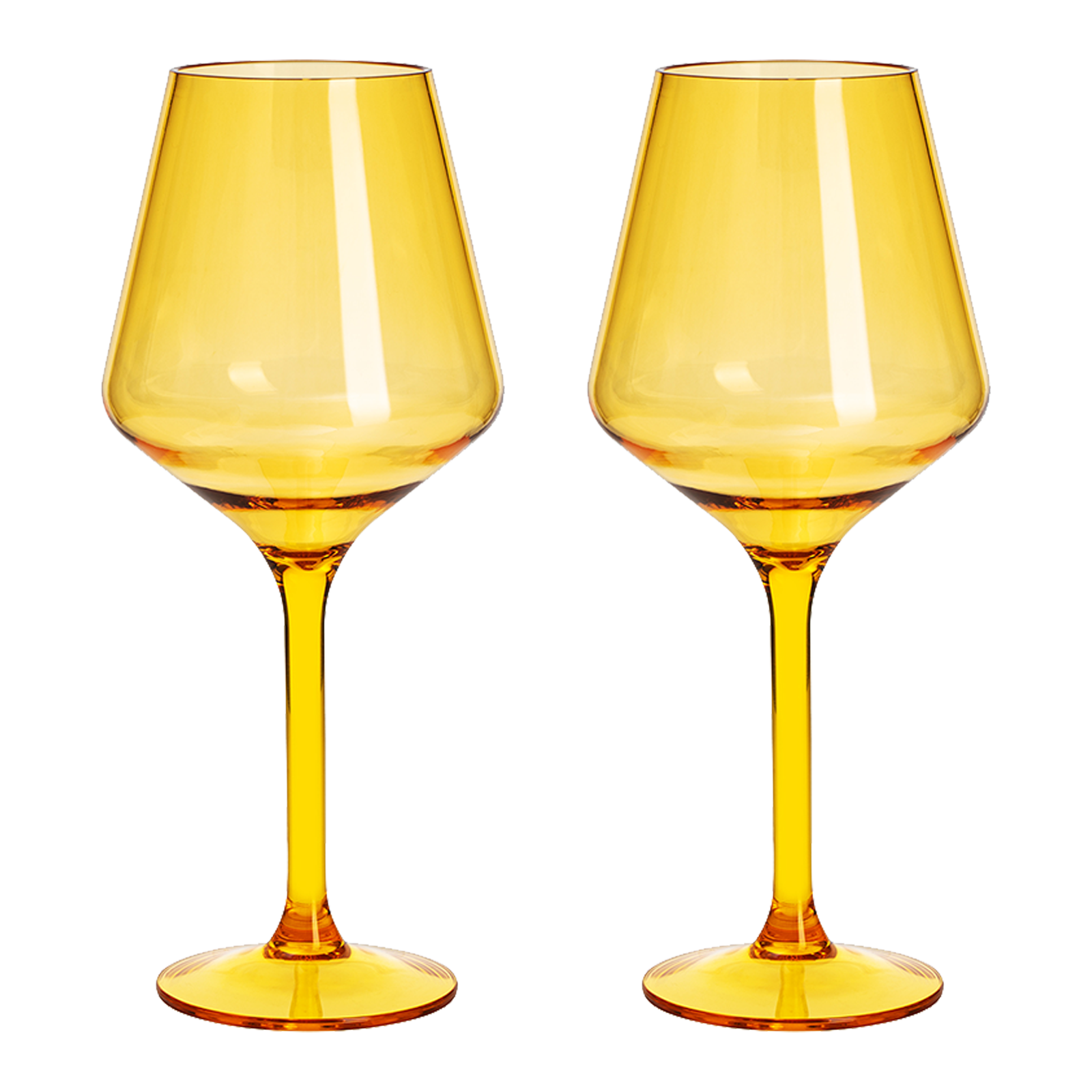 Floating Wine Glasses for Pool - Set of 2-15 OZ Shatterproof Poolside Wine Glasses, Tritan Plastic Reusable Stemware, Beach Outdoor Cocktail, Wine, Champagne, Water Glassware Spring Summer (Yellow)