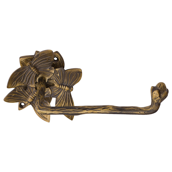 Brass Butterfly Roll Holder - Antique Brass