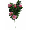 Pink Rose Bunch Artificial Hanging Plant 18in – UV Resistant