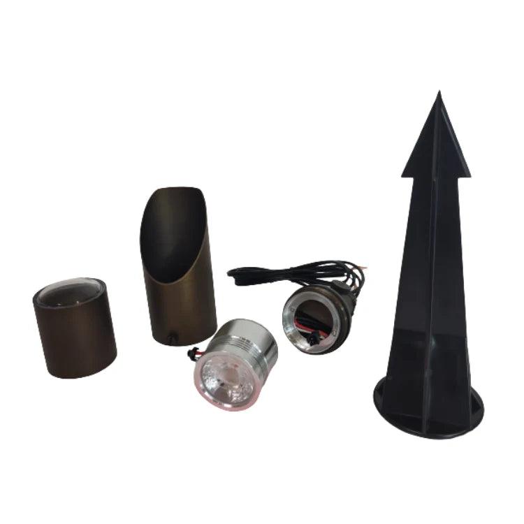 SPB12 3W-12W Adjustable Integrated LED 12V Low Voltage Outdoor Landscape Lighting Brass Spotlight